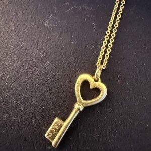 Tiffany & Co. Gold Heart Key Necklace 18R rose gold